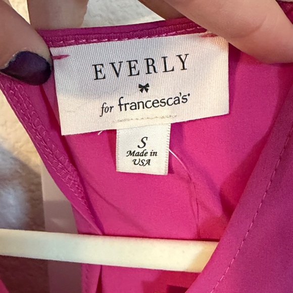 EVERLY‎ for Francesca's Pink Cold Shoulder Ruffle Dress Size S - Picture 2 of 6
